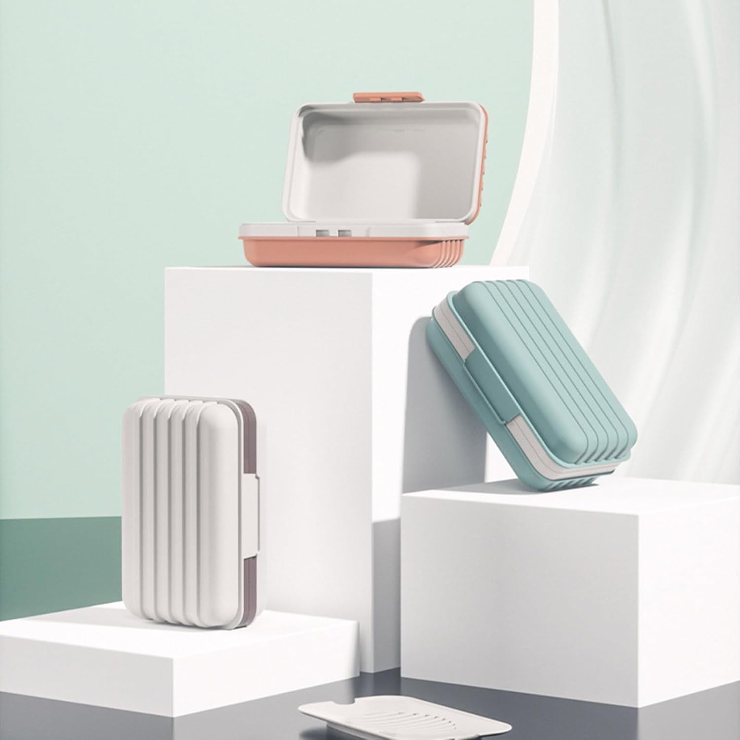 Loyliawa Soap Dish with Drain Tray and Lid 1