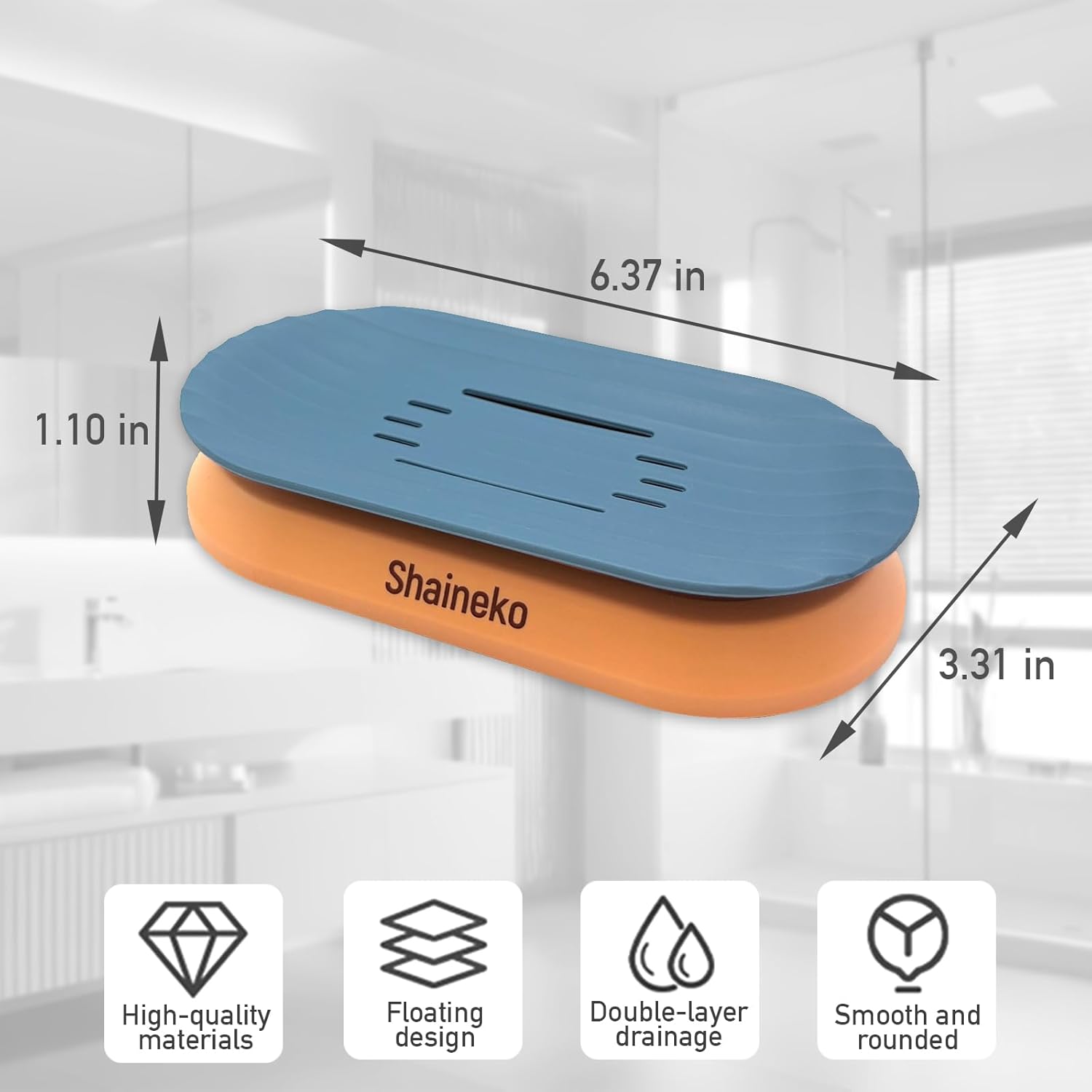 Stylish Floating Soap Holder with Double Layer Drainage