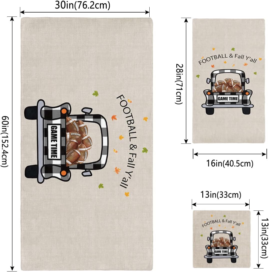 Boanket Plaid Truck Load Football Fall Yall 3 Piece Towel Set