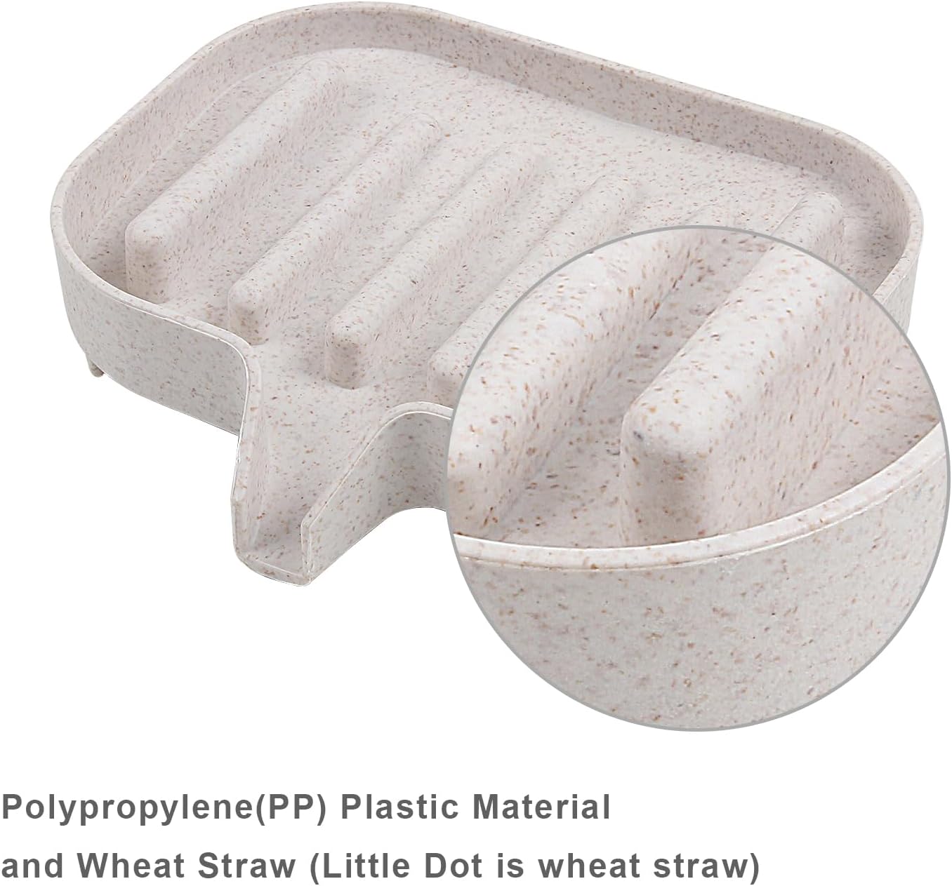 Self Draining Plastic Soap Dish 2-Pack for Bathroom and Shower