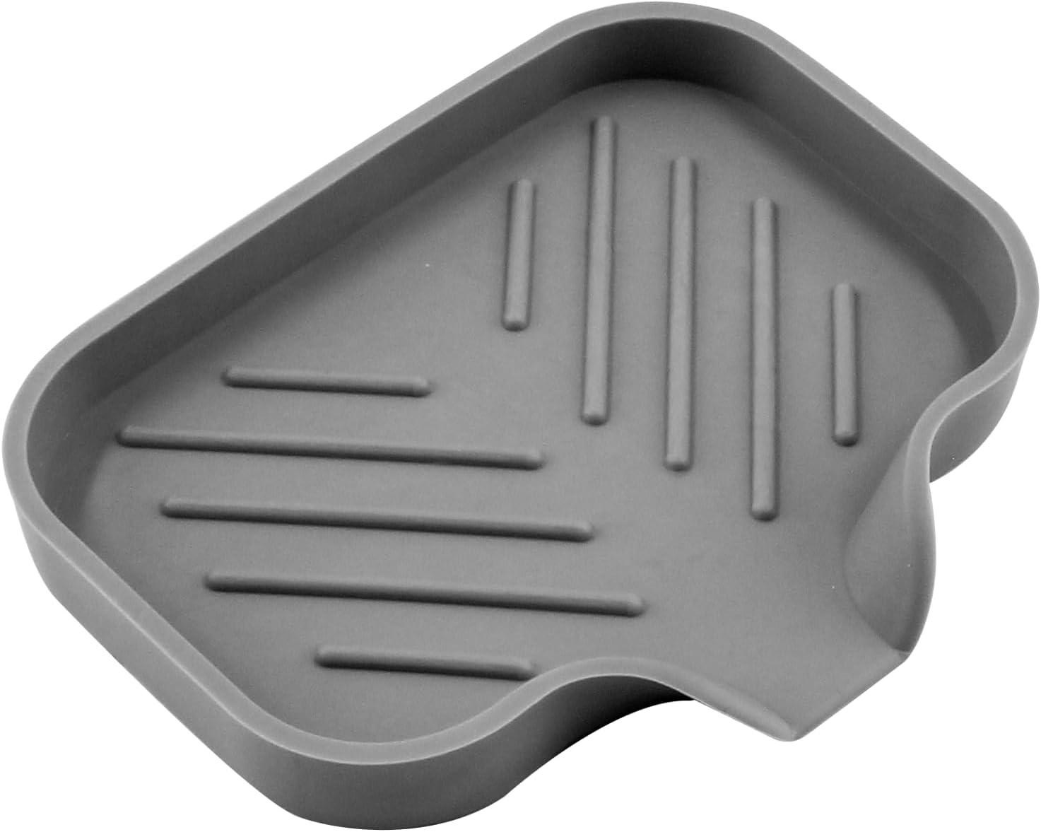 Hordion 1Pcs Grey Silica Gel Self Draining Soap Tray
