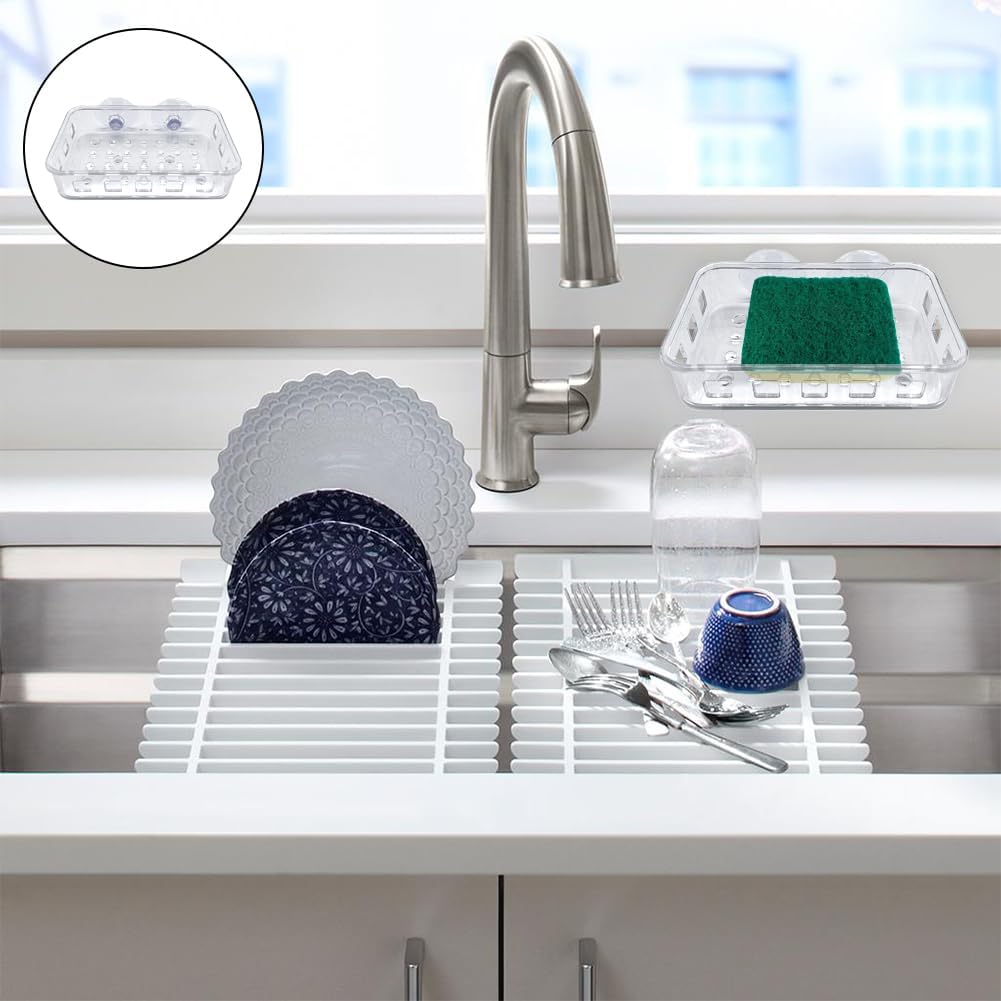 Capiant 1 Pack Suction Cup Soap Dish Holder Clear Acrylic Plastic