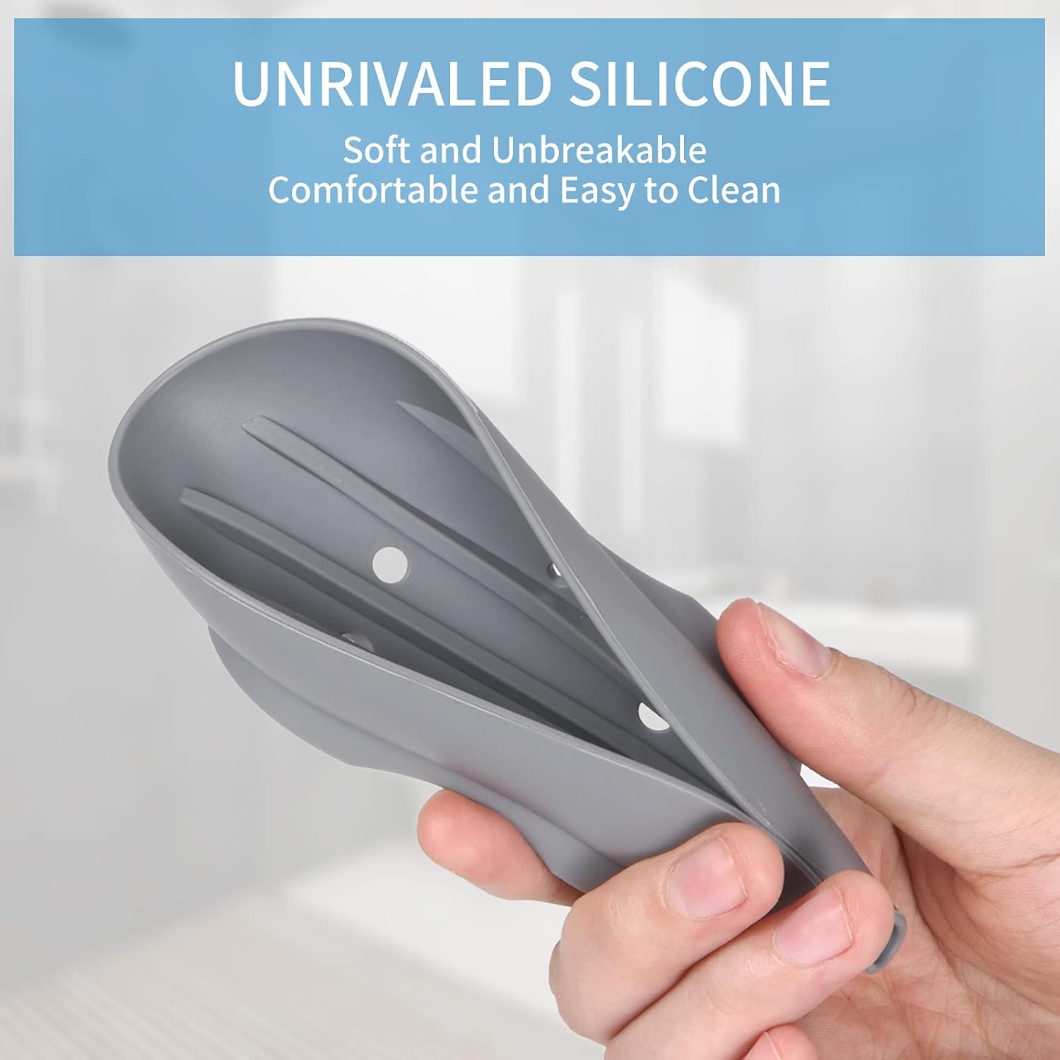 Luckyiren Silicone Soap Dish Holder for Bathroom Sink