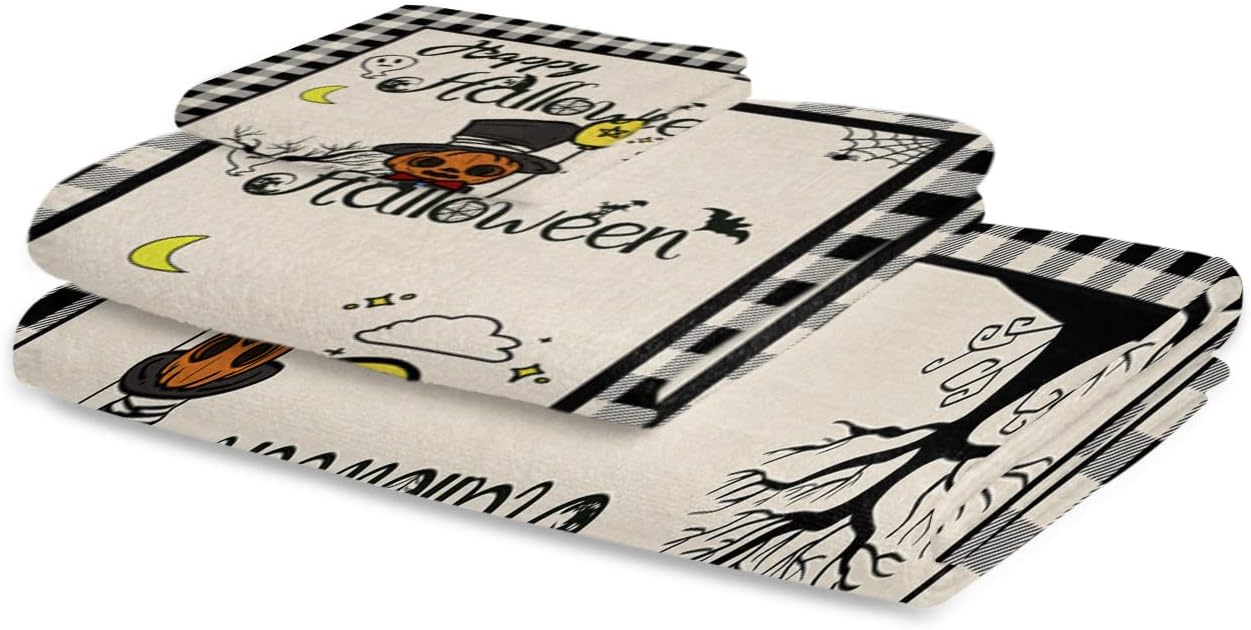 Chees D Zone Halloween Bath Towel Set with Ghost Face Design