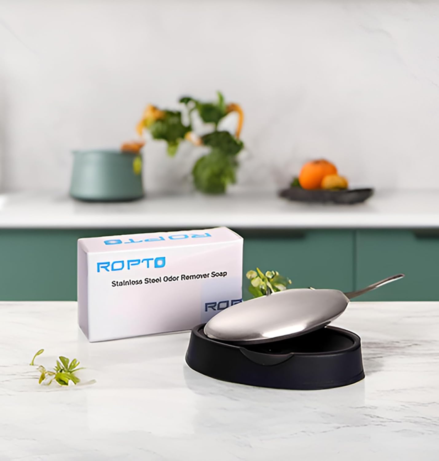Ropto Stainless Steel Soap Bar - Odor Eliminator for Hands
