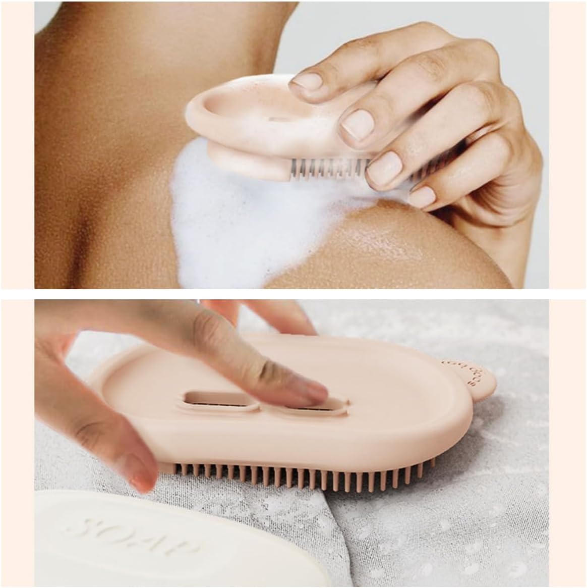 Optisake Travel Soap Case with 2 in 1 Drainage and Brush