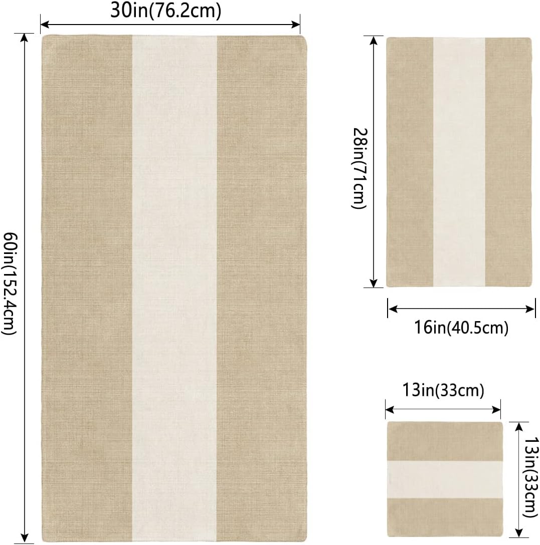 Shine-Home Rustic Farmhouse Linen Towel Set for Bathroom