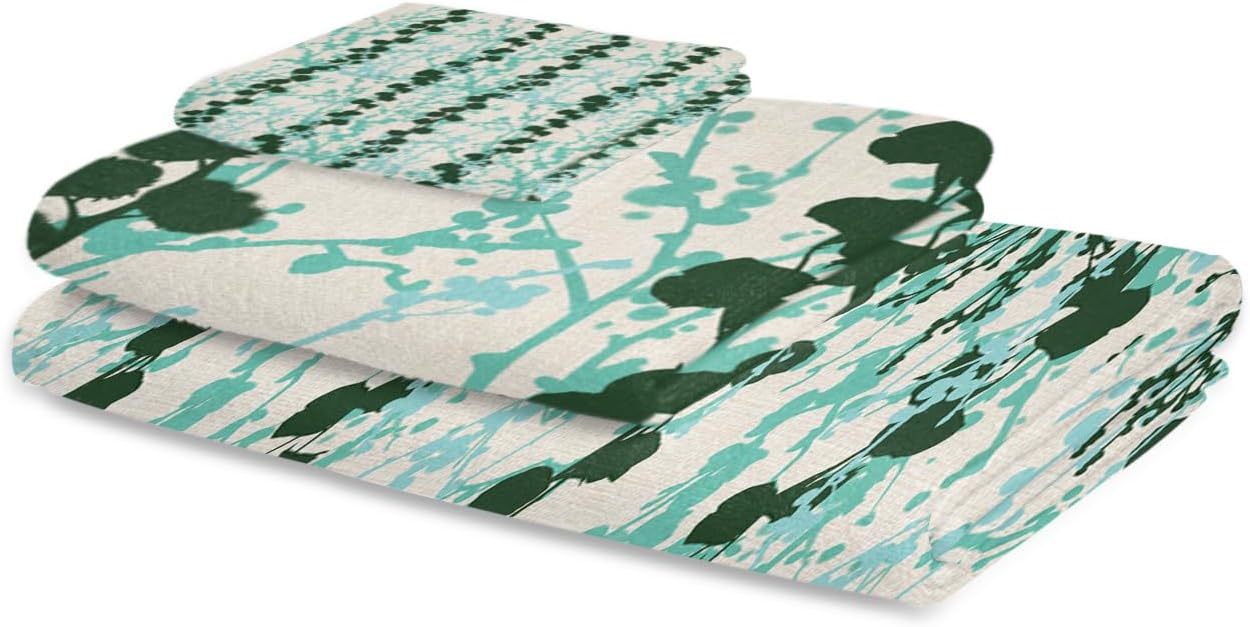 Sage Green Linen Bath Towel Set of 3 by Smile Sunflower