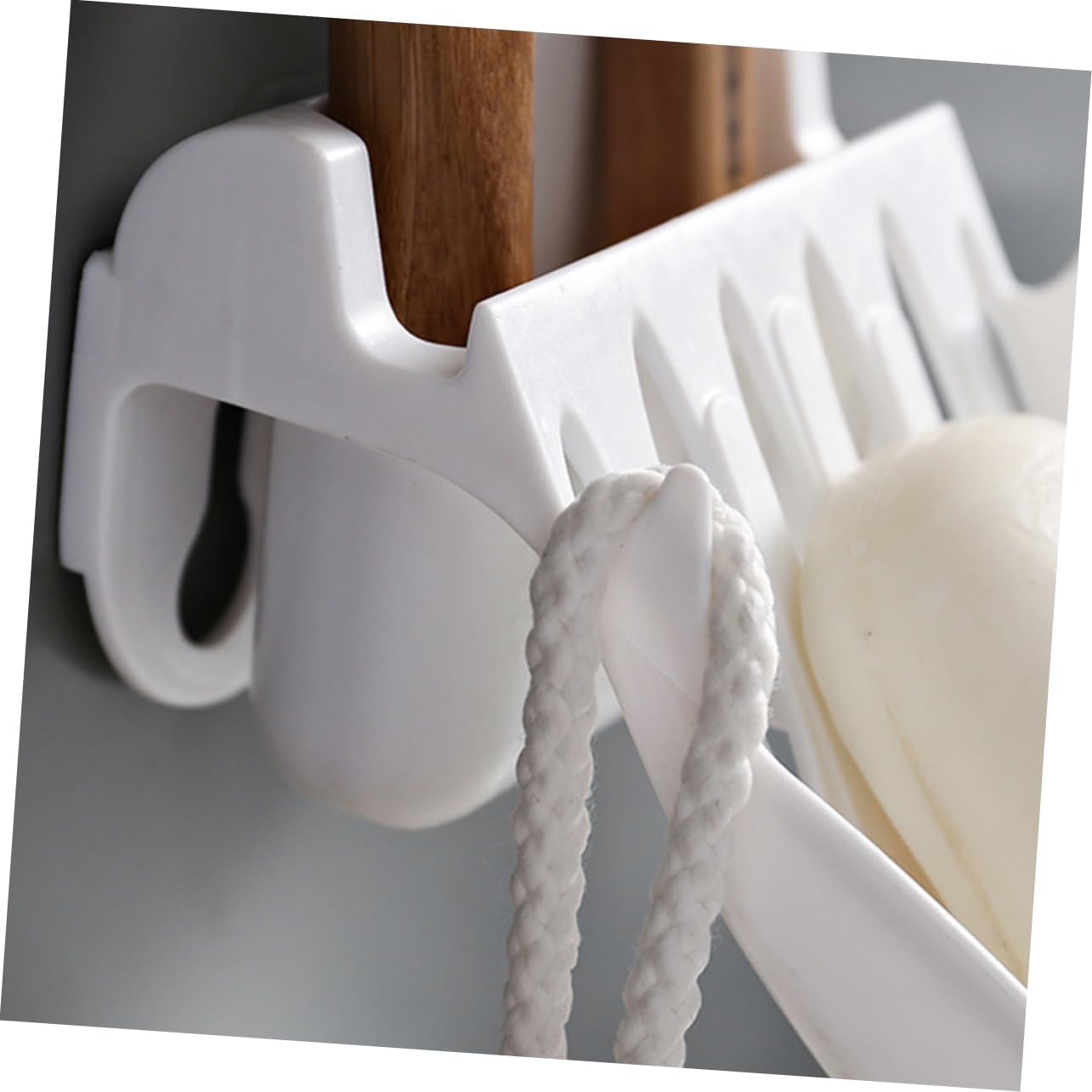 Luxshiny Wall-Mounted Soap Holder with Toothbrush Space