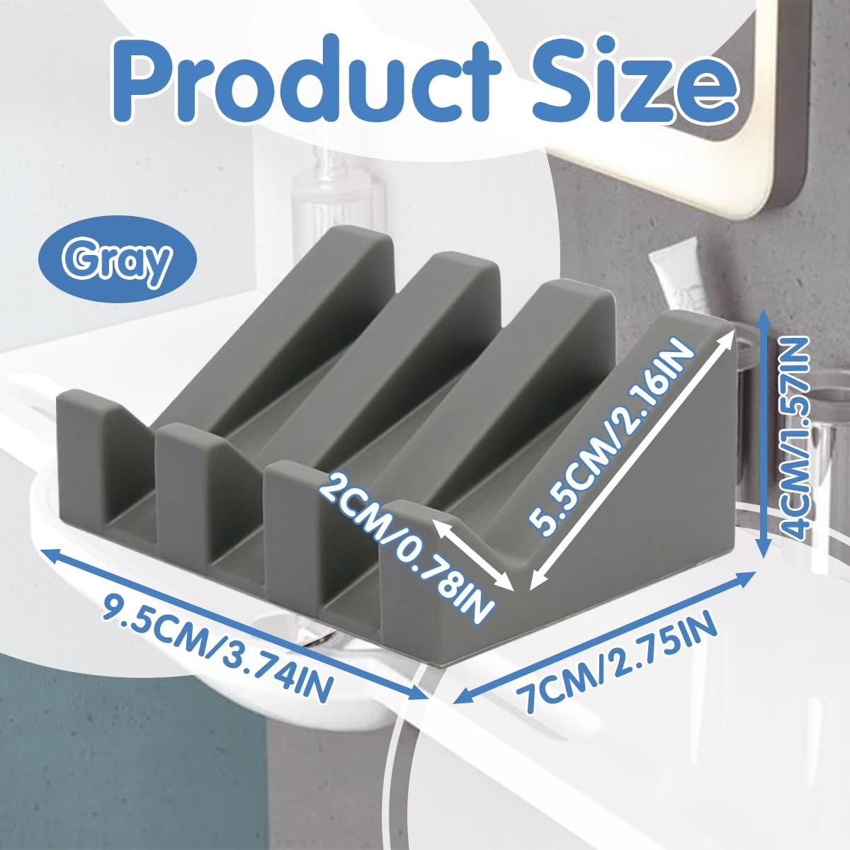 Imtos Soap Dishes with Suction Gray
