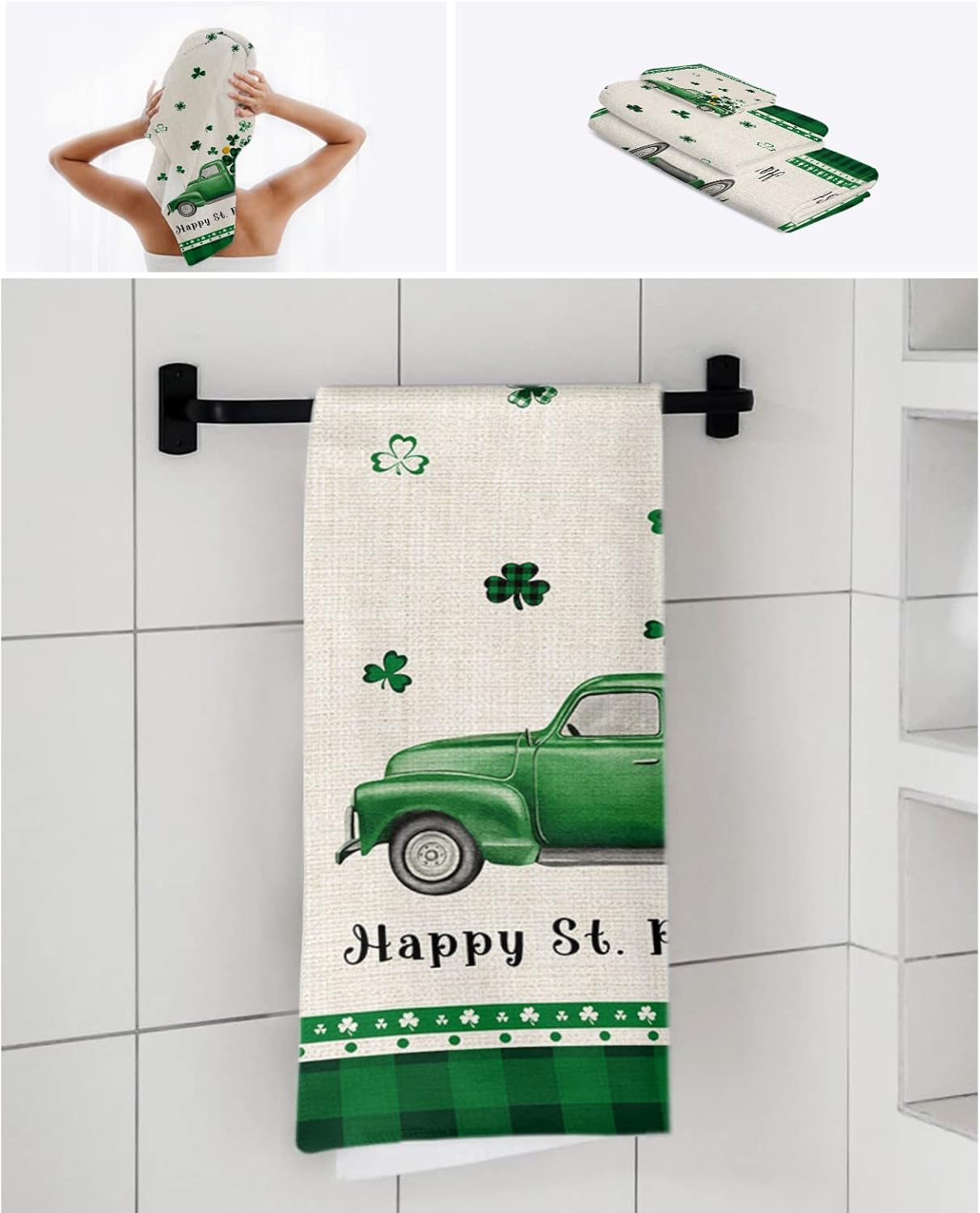 ZOE GARDEN St Patricks Truck Towel Set 1