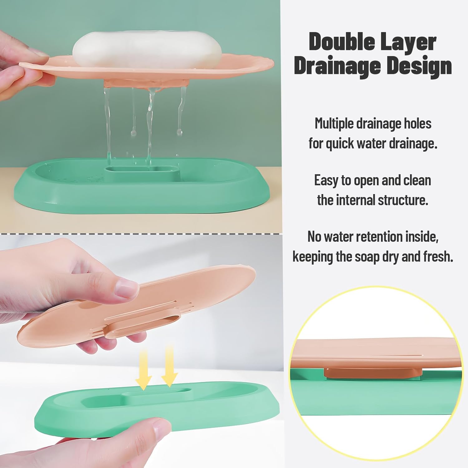 Stylish Floating Soap Holder - Double Layer Drainage Design