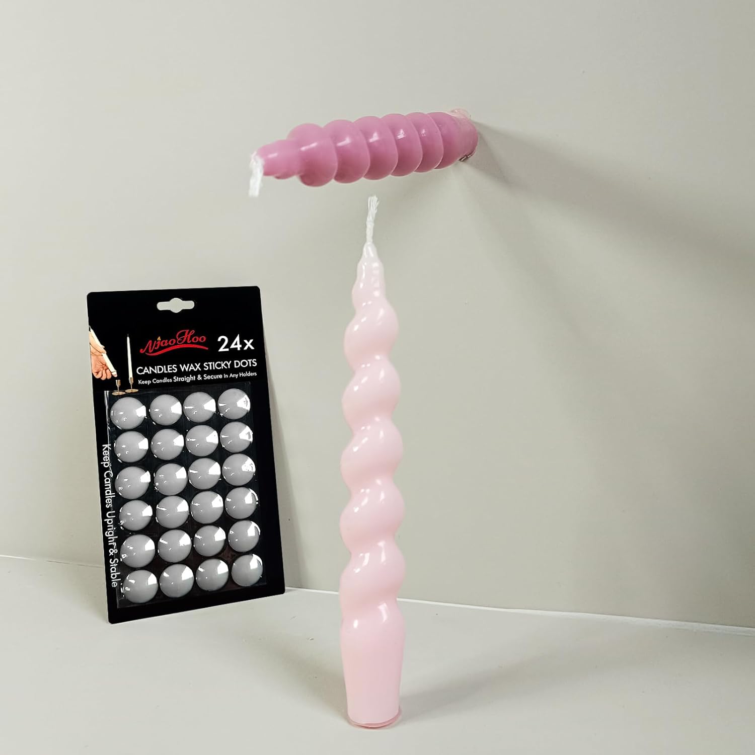 NJAO HOO Taper Candle Adhesive Dots 24 Dots
