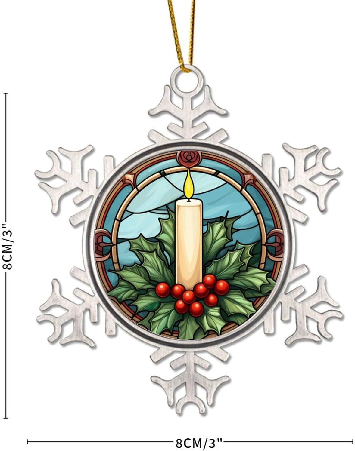 Zyadsinoudor 3 Inch Metal Snowflake Hanging Ornament 1