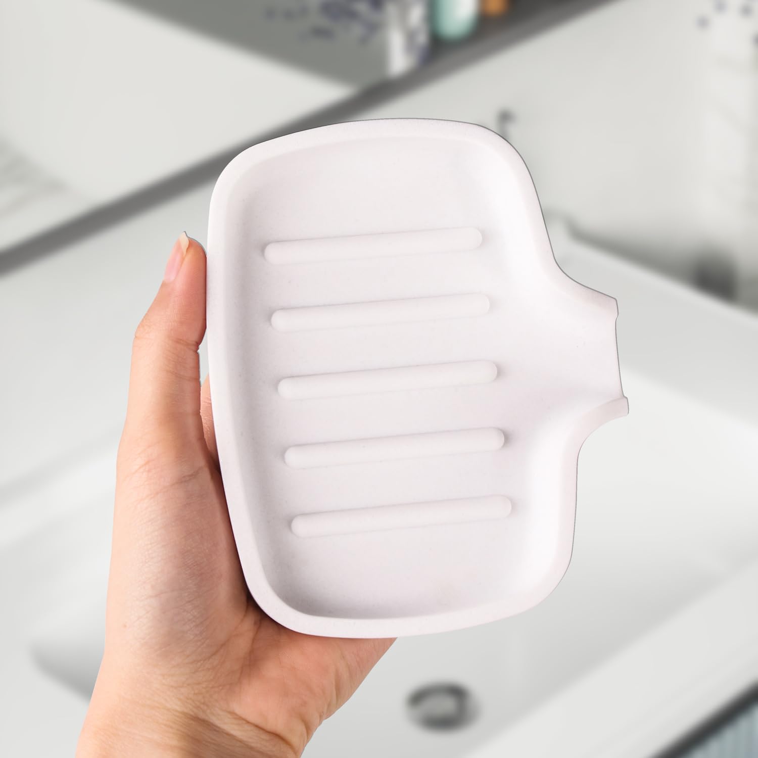 AMIREUX Elegant Marble Soap Dish with Drain Spout