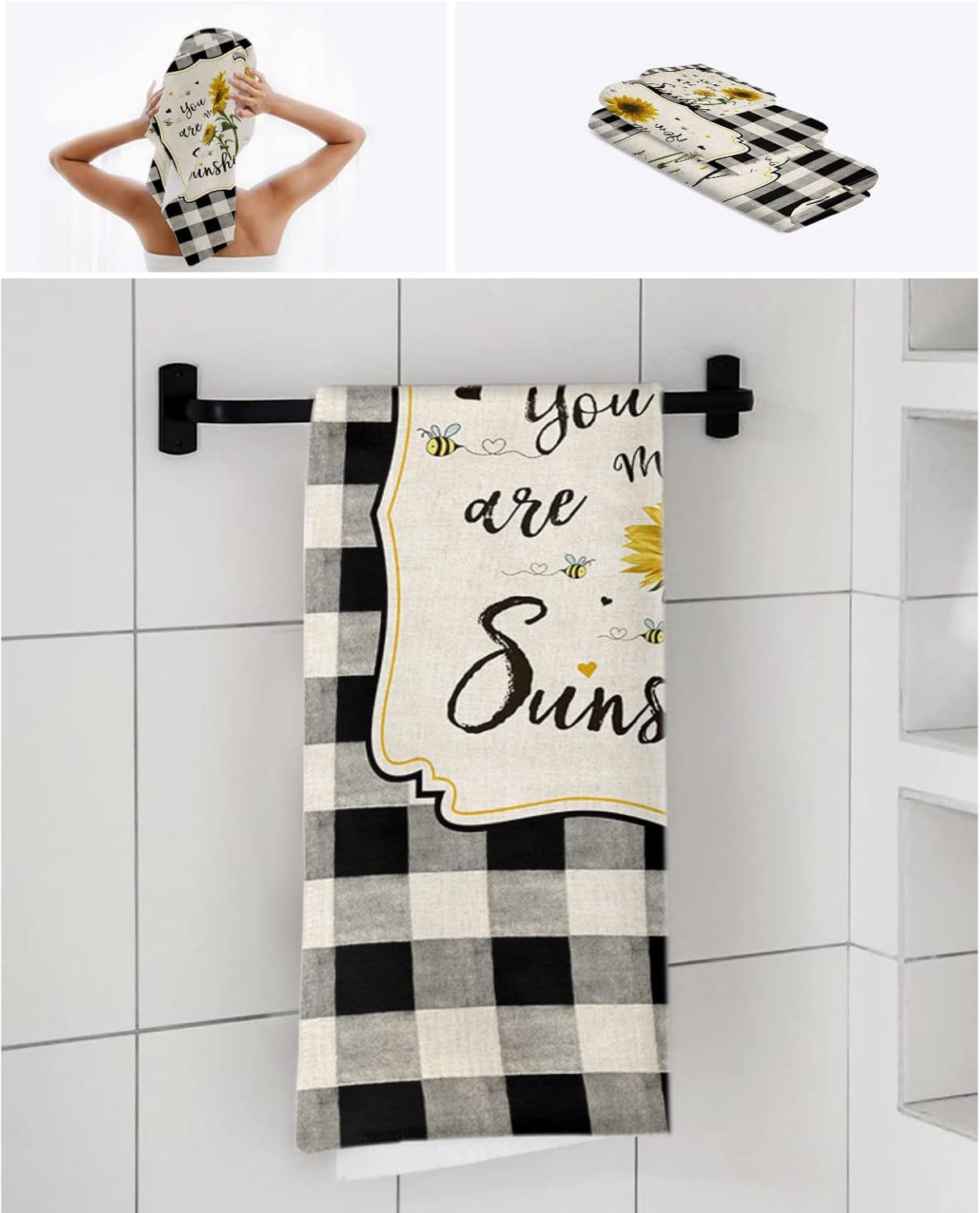 Chees D Zone Farm Floral Bumble Bee Bath Towel Set 1