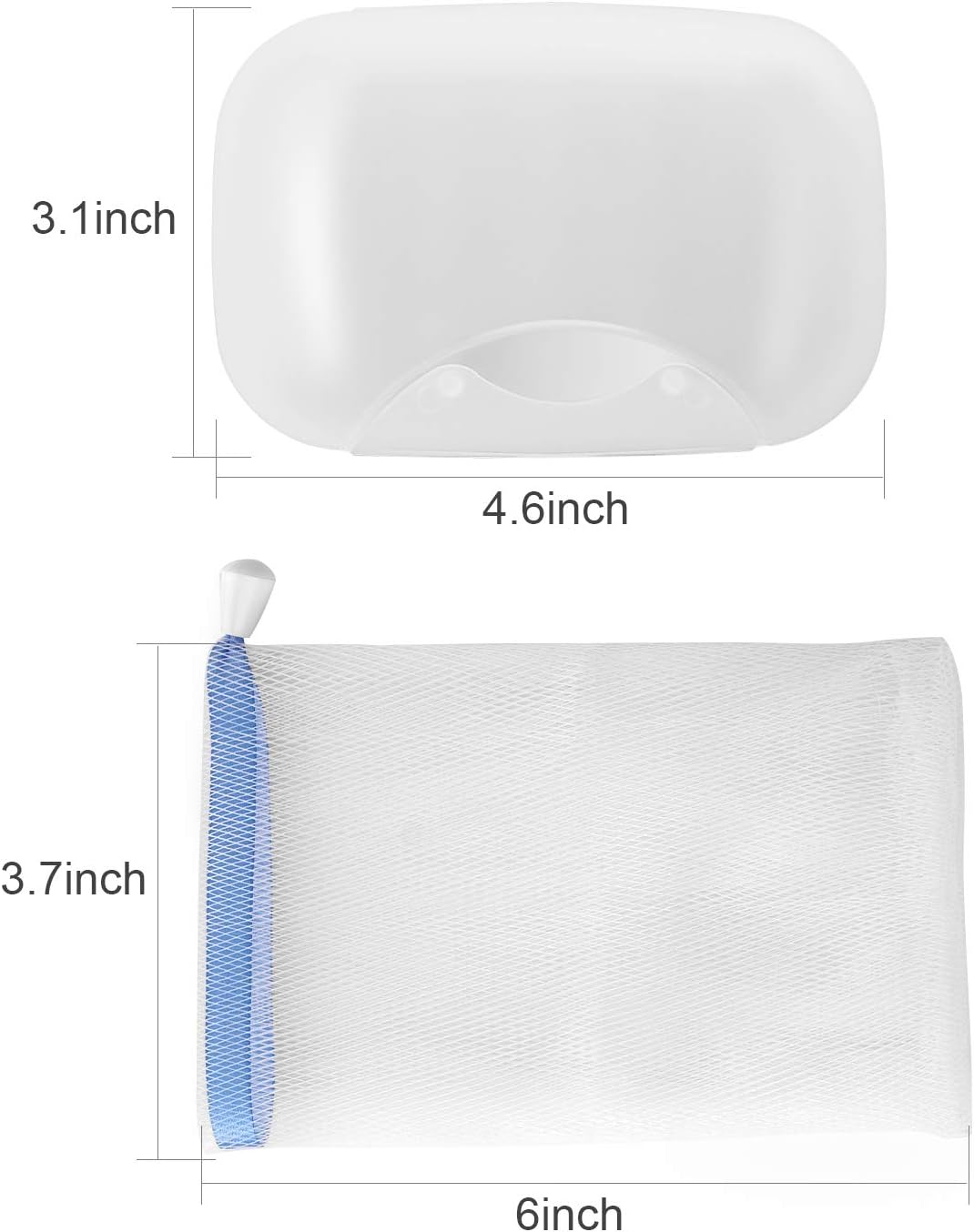 Anwenk 2Pack Travel Soap Dish with Foaming Bag and Secure Latch
