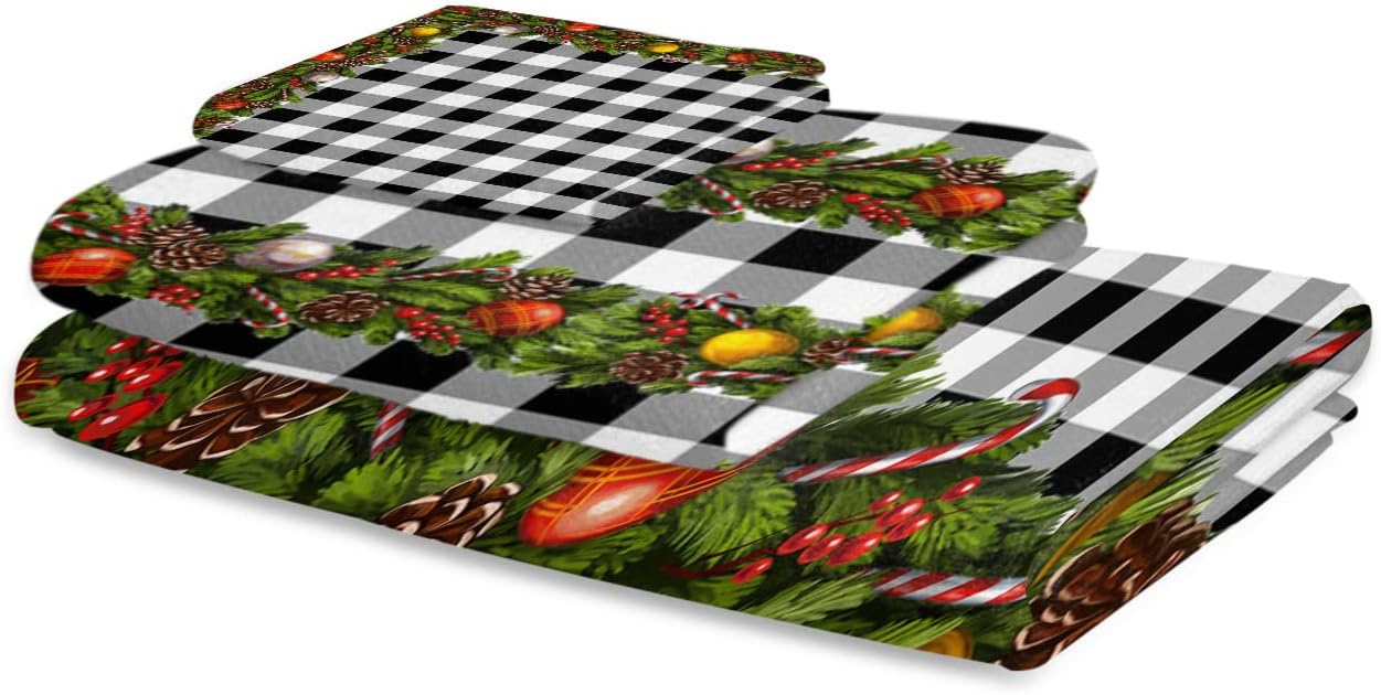 Shine-Home Farmhouse Christmas Towel Set 3pcs 1