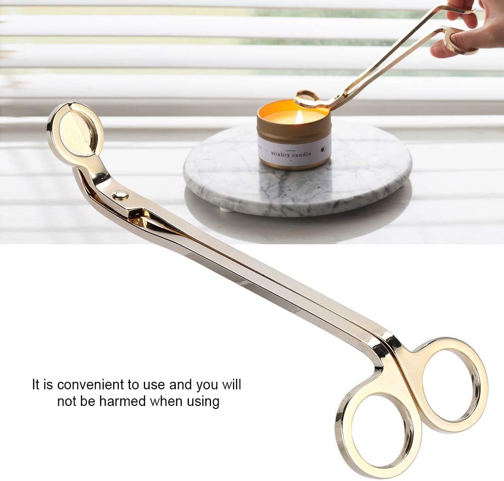 Beufee Gold Candle Wick Trimmer with Debris Tray