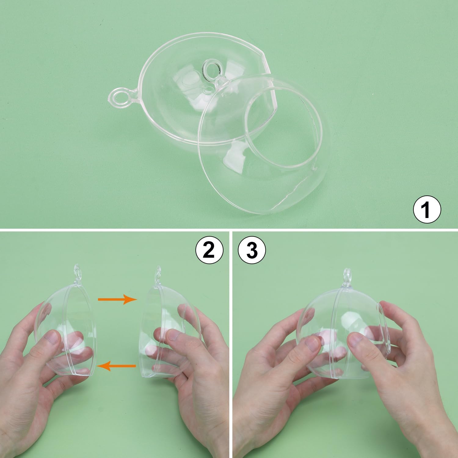 39 Pcs Clear Hanging Glass Orbs for Home Decor