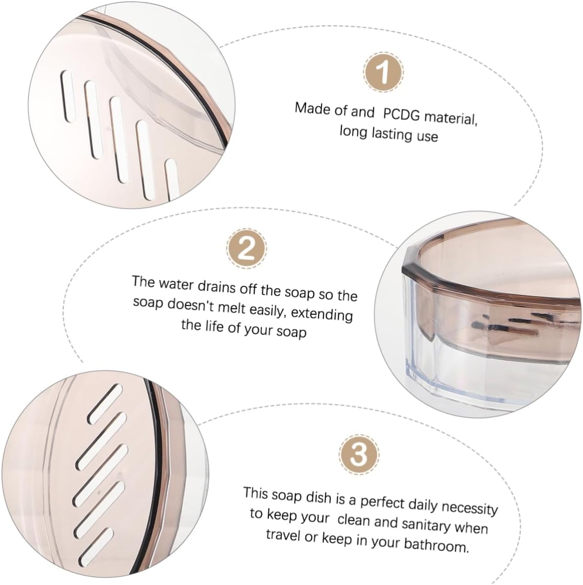PRETYZOOM Self-Draining Bathroom Soap Dish with Drain