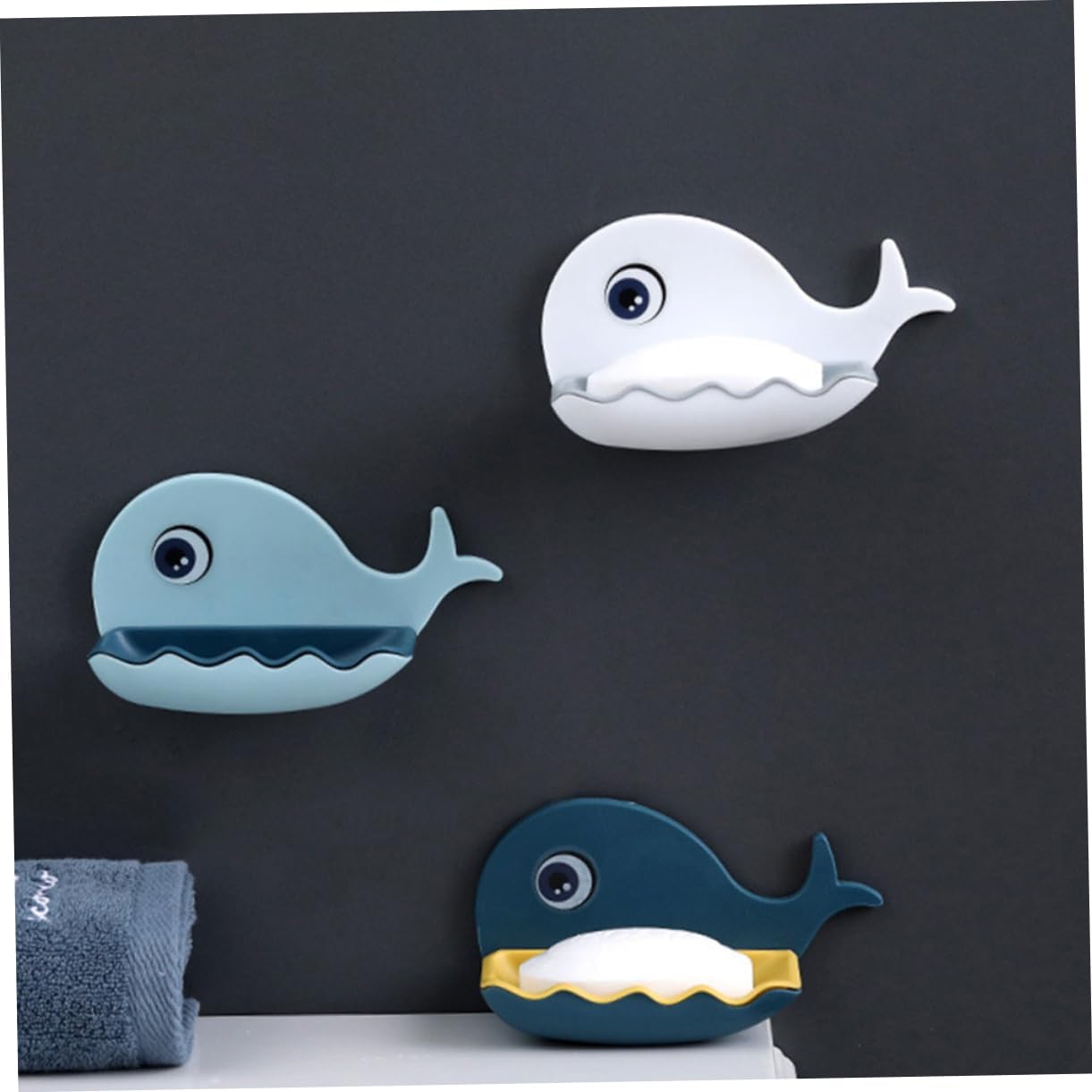 Alipis Whale Shaped Adhesive Soap Dish 1