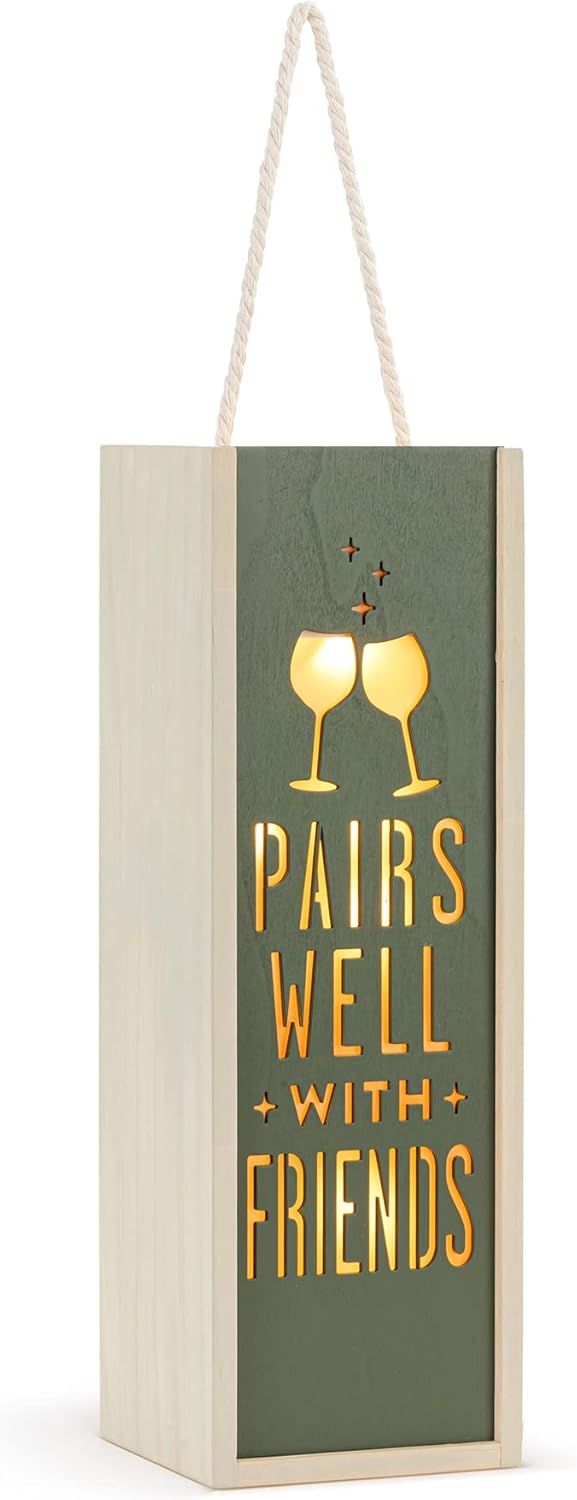 DEMDACO Olive Green Candle Lantern with Friends Quote