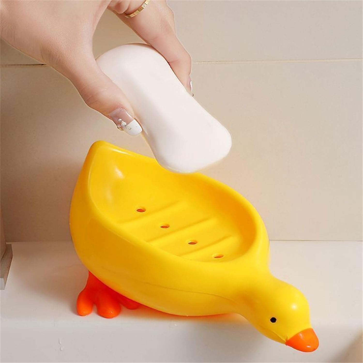 Duck Shape Soap Tray with Self Draining Design