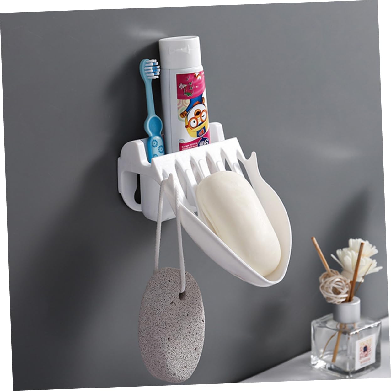BUGUUYO Wall-Mounted Soap Holder with Drain