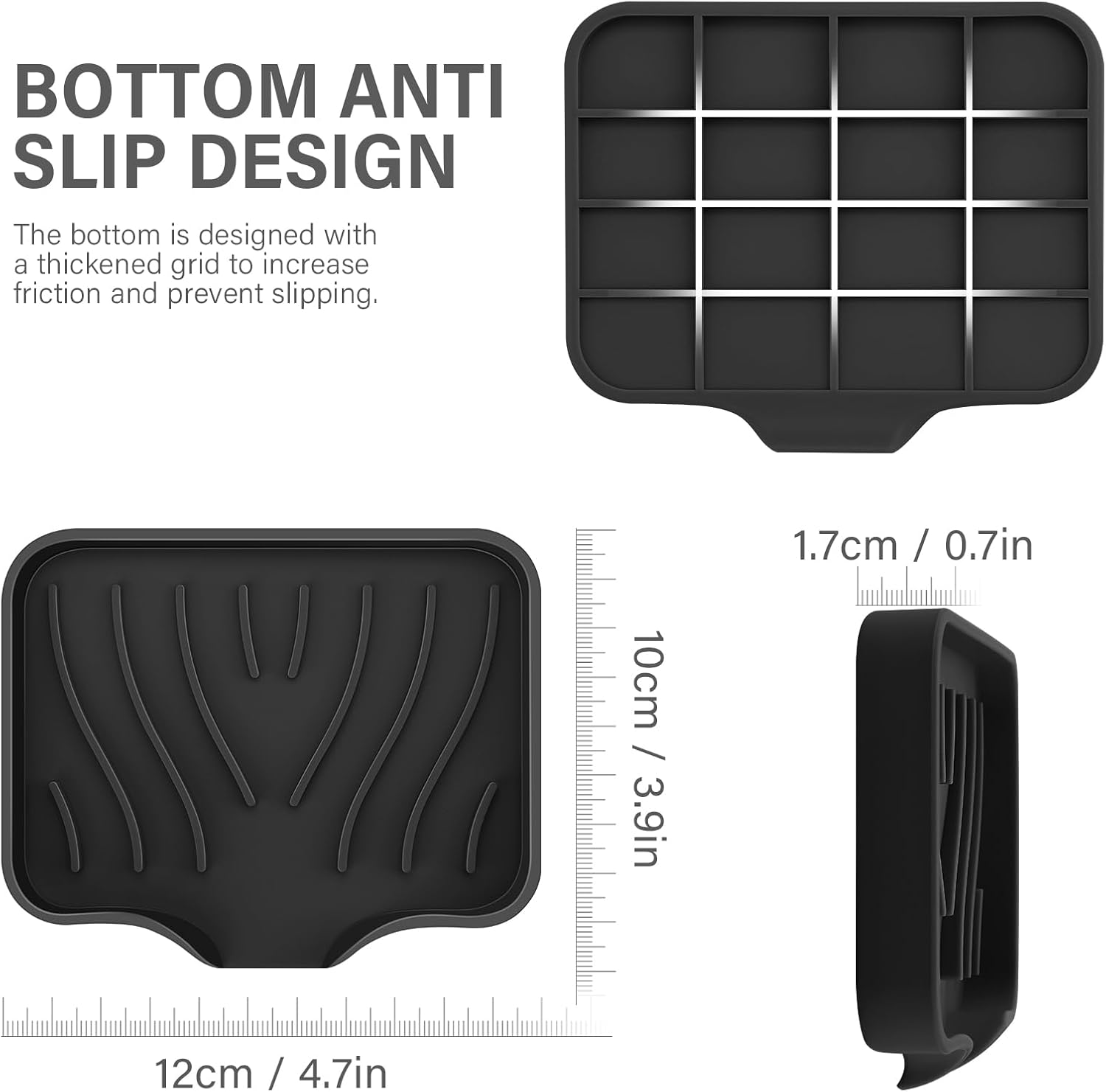 Spofit 2PCS Self-Draining Silicone Soap Holder