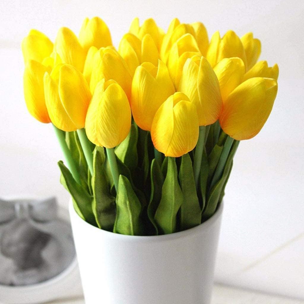 Gerrit Artificial Flowers in Tulip Vase - 10 Heads Decor
