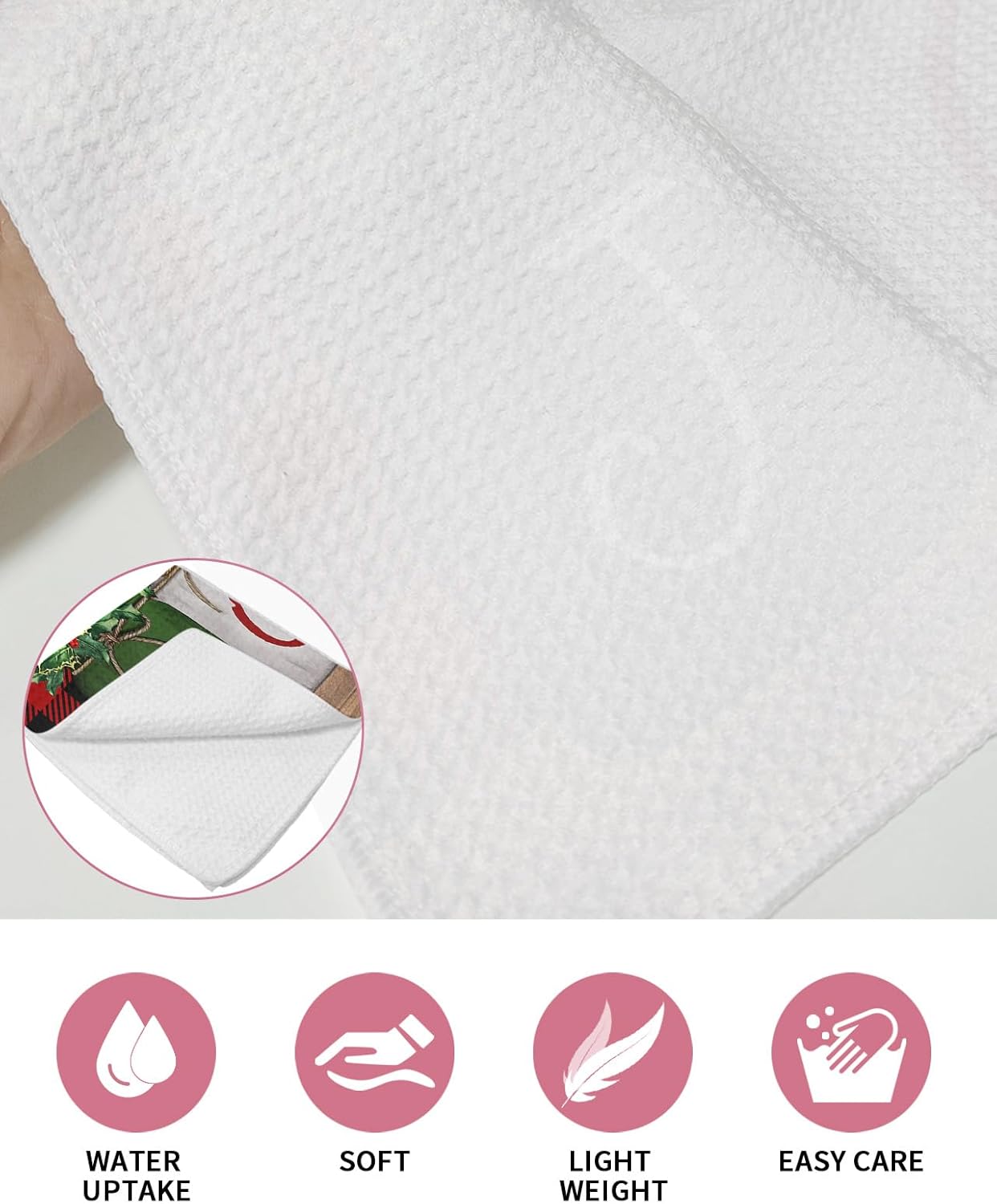 Falaniique Christmas Plaid Waffle Towel Set of 4