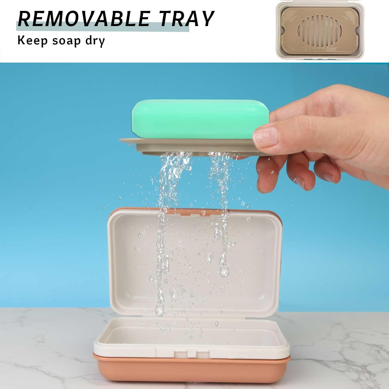 4 Pack Travel Soap Holder Set with Foaming Net and Packaging Bags Orange