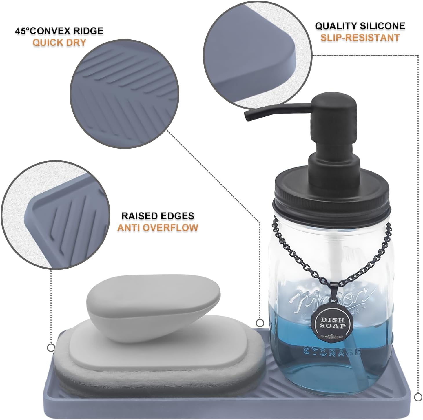 Silicone Soap Holder 2 Pack - Grey