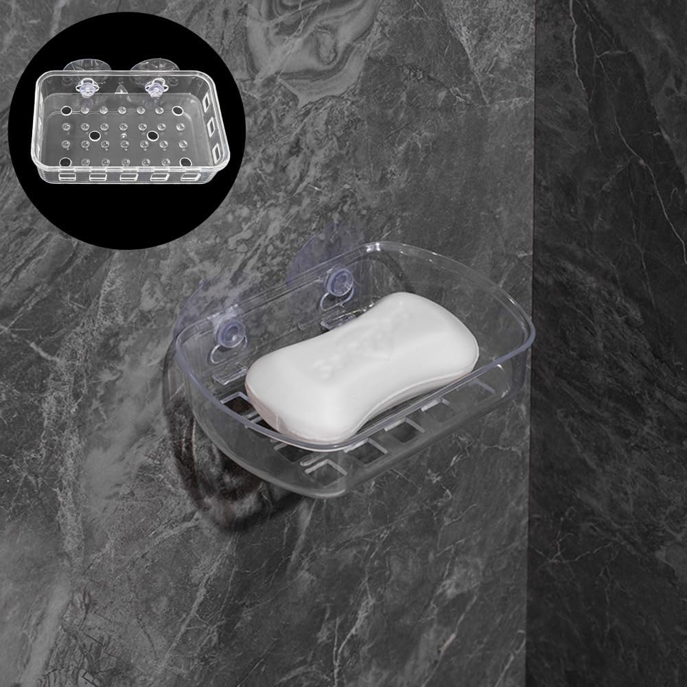 Capiant 1 Pack Suction Cup Soap Dish Holder Clear Acrylic Plastic