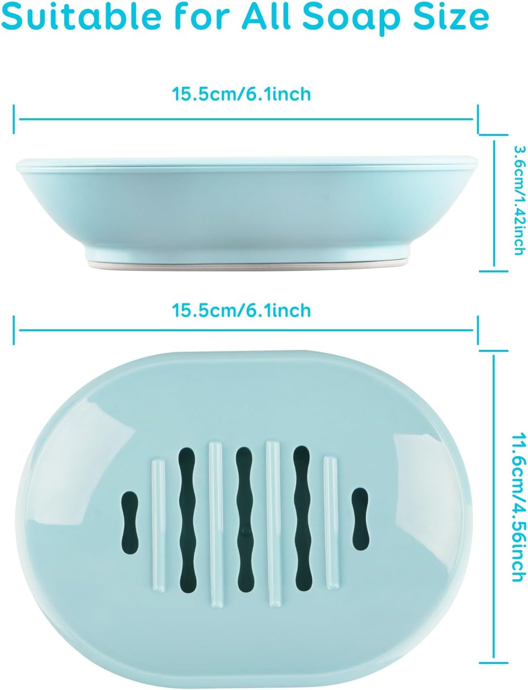 Cokolila Soap Dish with Drain Durable and Elegant