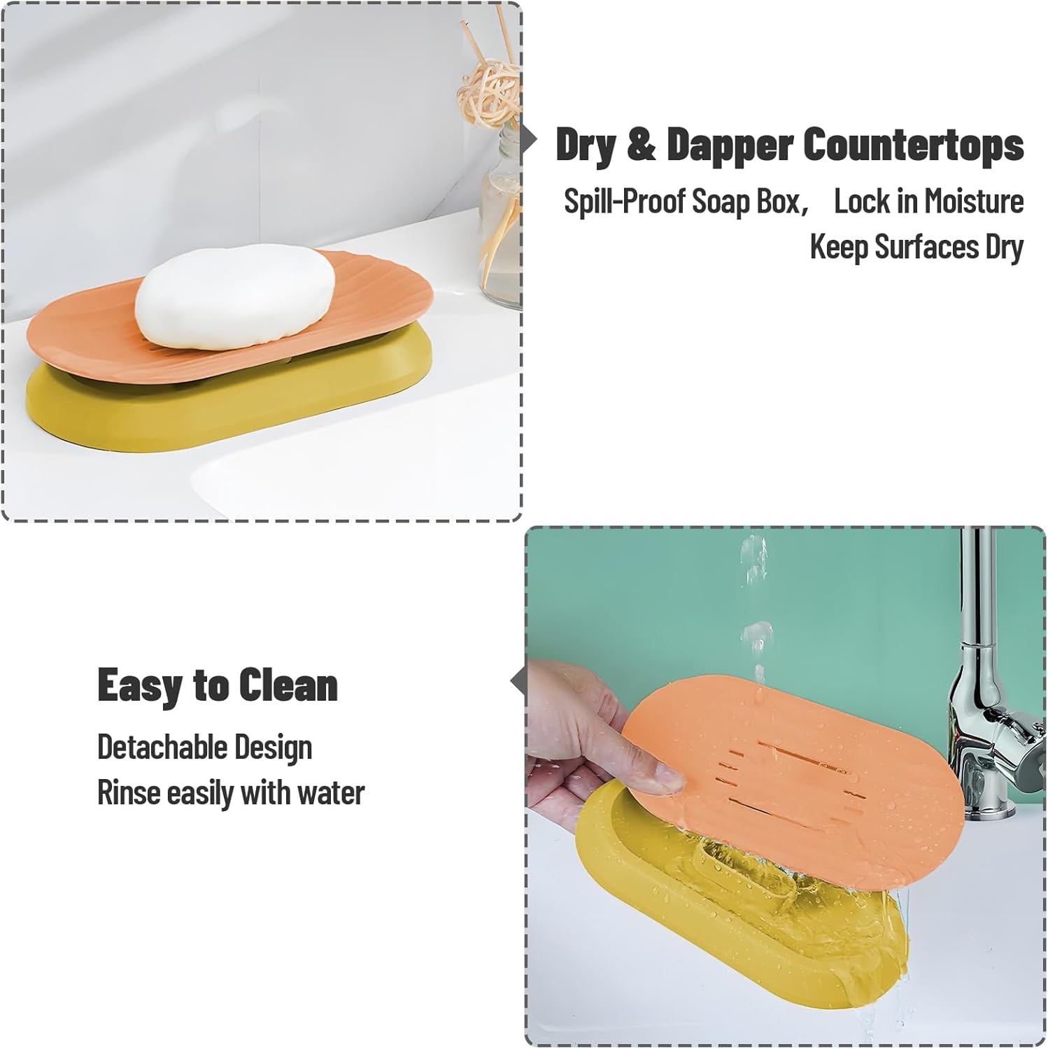 Stylish Floating Soap Holder with Double Drainage 1
