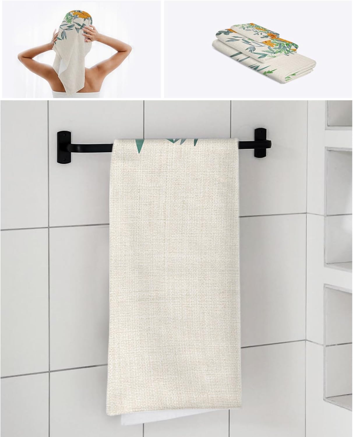 Smile Sunflower 3 Pcs Bath Towels Set