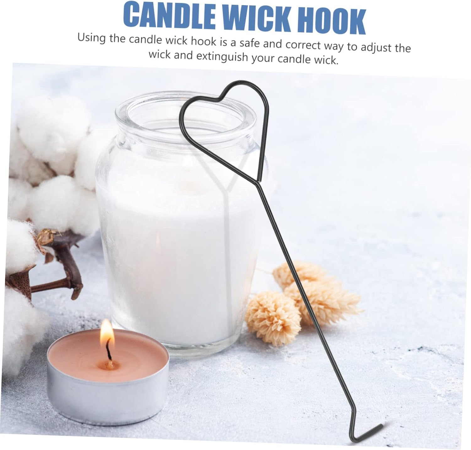 LIFKOME 4pc Heart Design Candle Wick Hooks