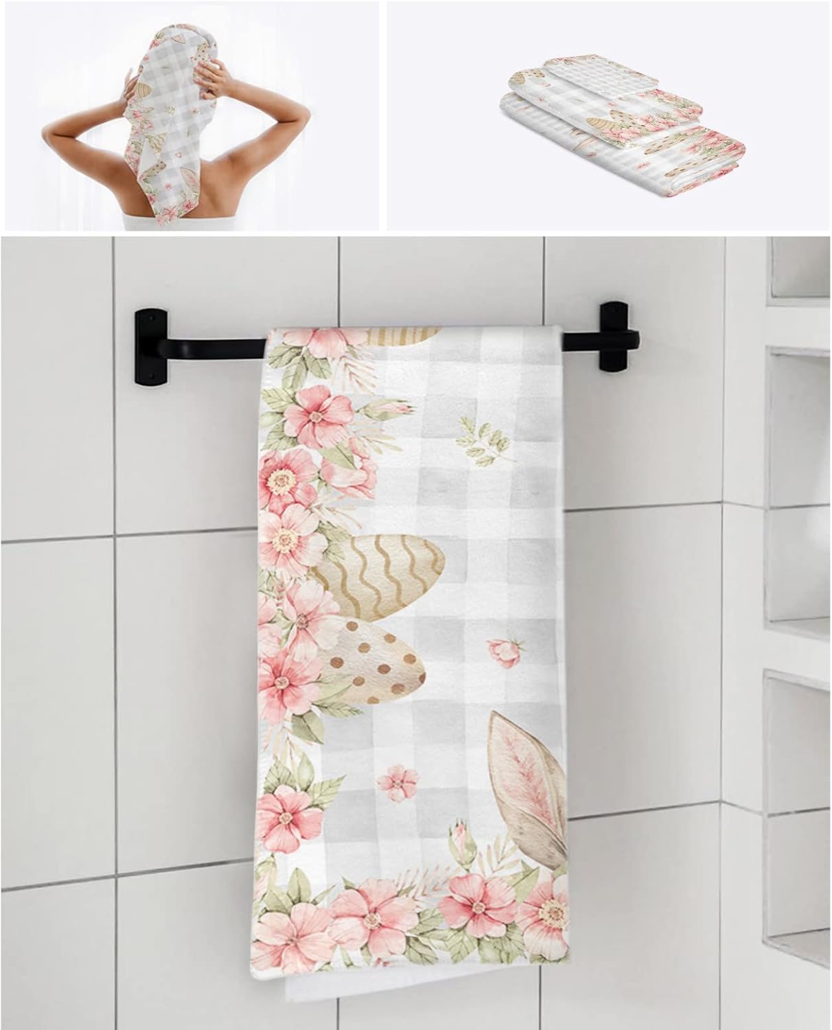 ZOE GARDEN Easter Bunny Ears Bathroom Towel Set