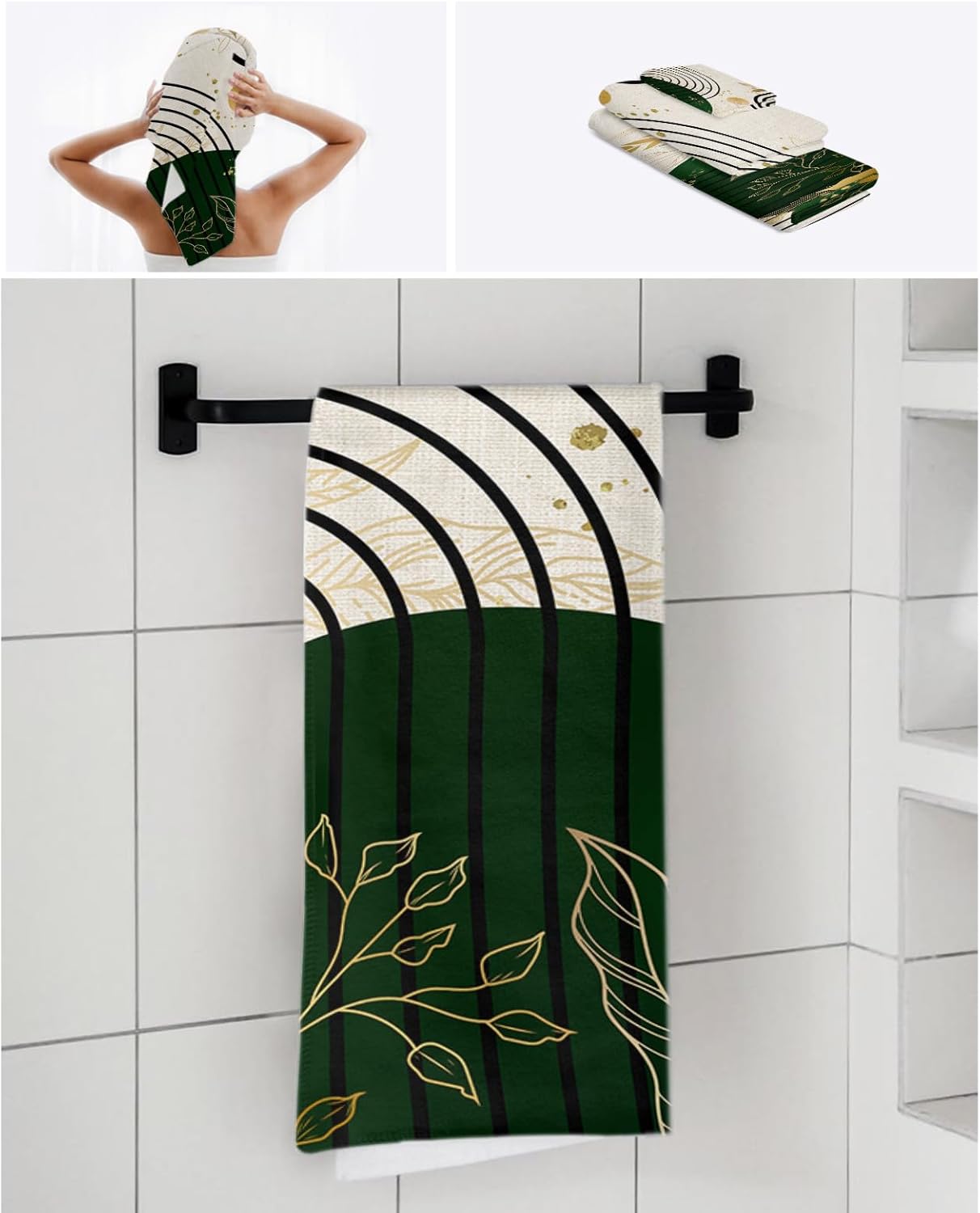 Smile Sunflower 3-Piece Towel Set - Boho Beige Linen
