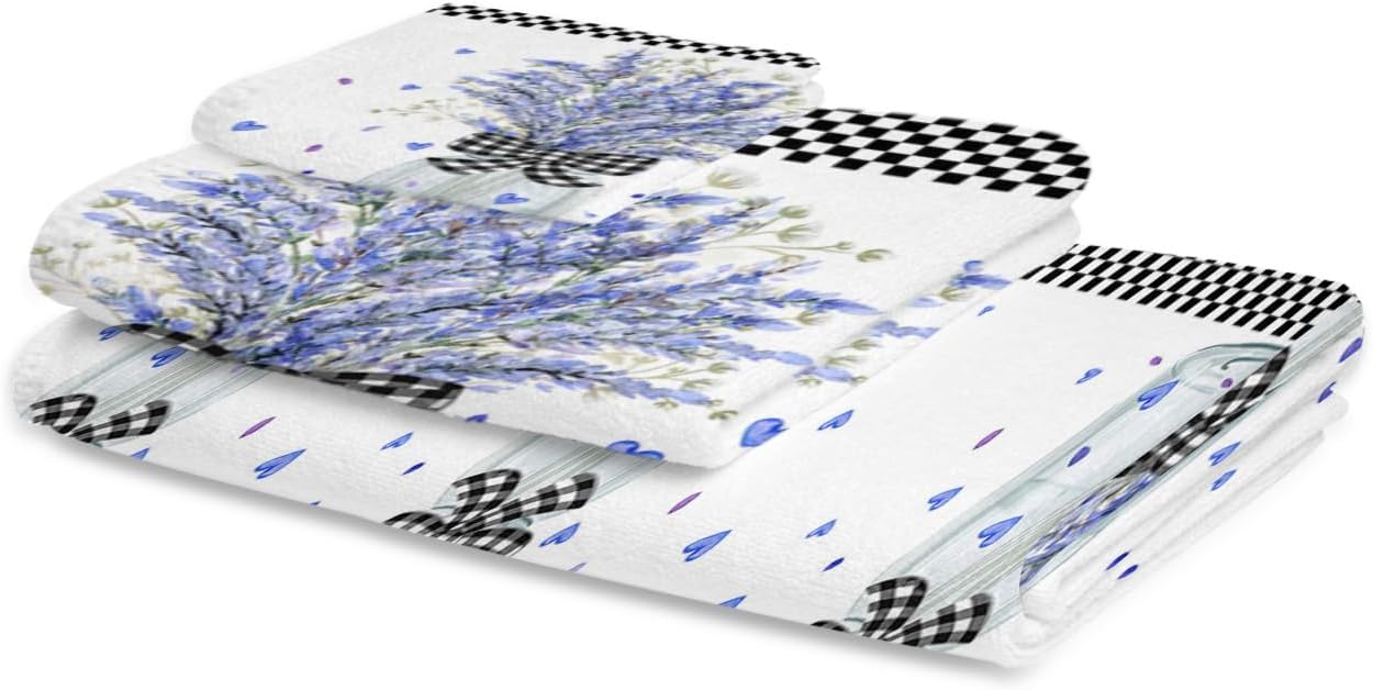 ZOE GARDEN Purple Lavender Microfiber Towel Set 3-PC
