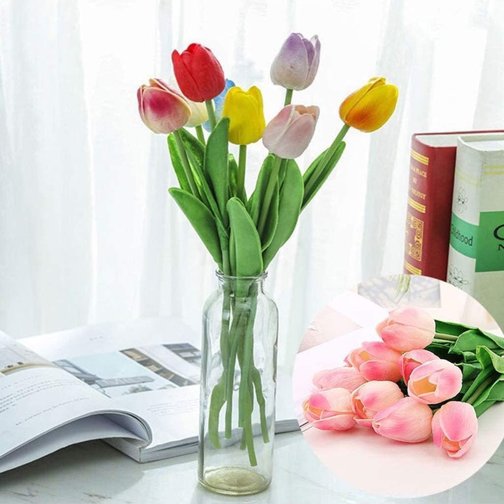 Gerrit Artificial Flowers in Tulip Vase - 10 Heads Decor