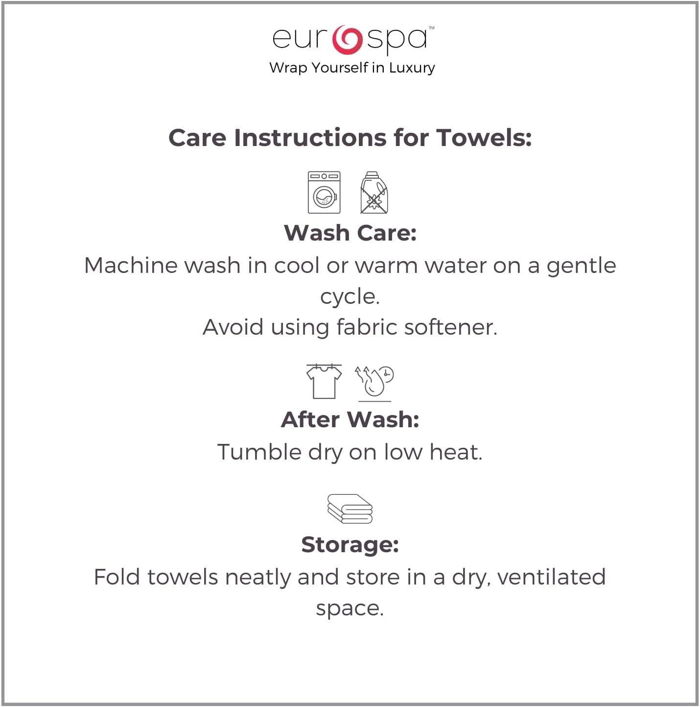 EuroSpa 100 Cotton 6 Piece Towel Set - Light Grey