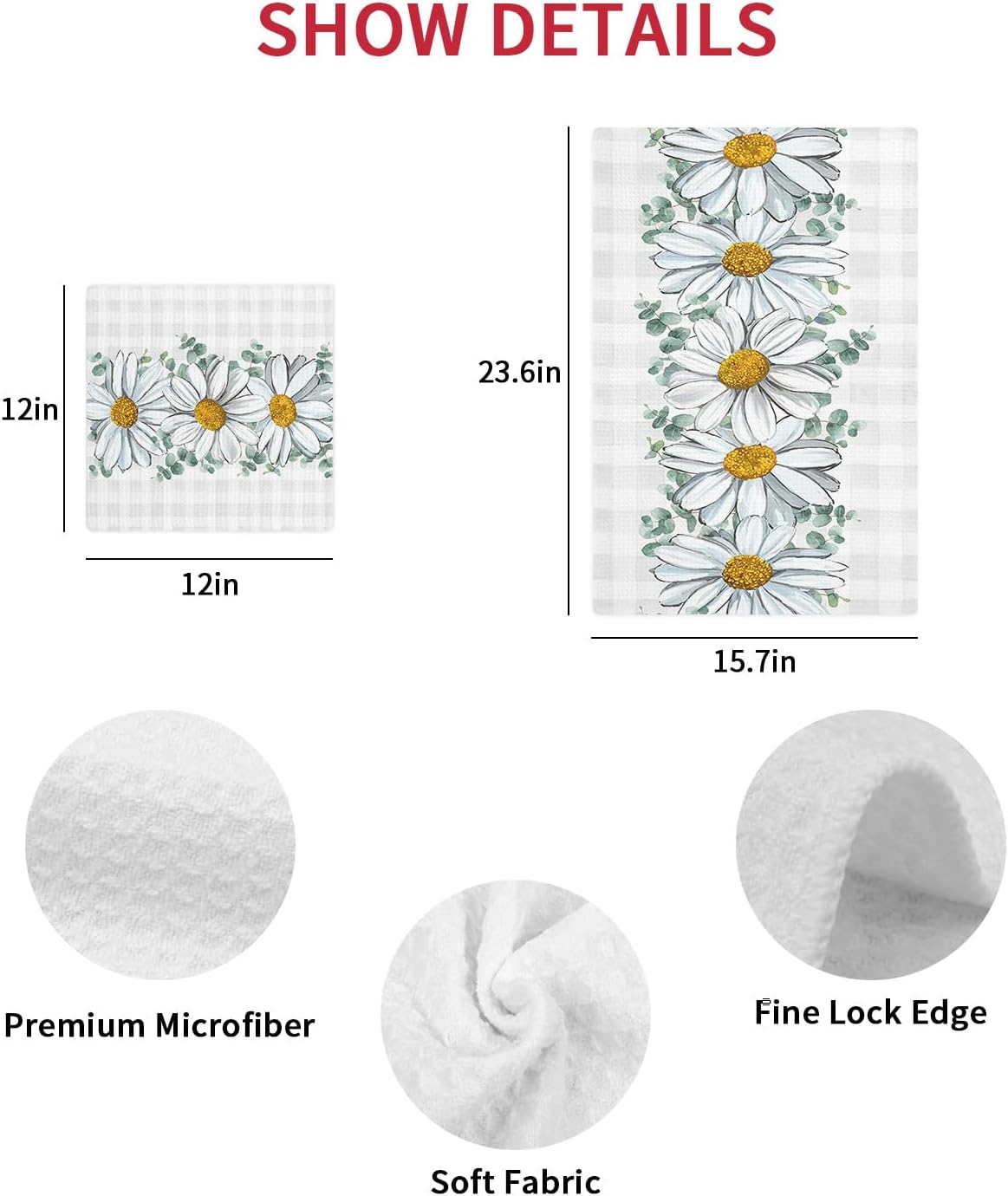 Falaniique Waffle Towel Set of 3 Super Absorbent Quick Dry