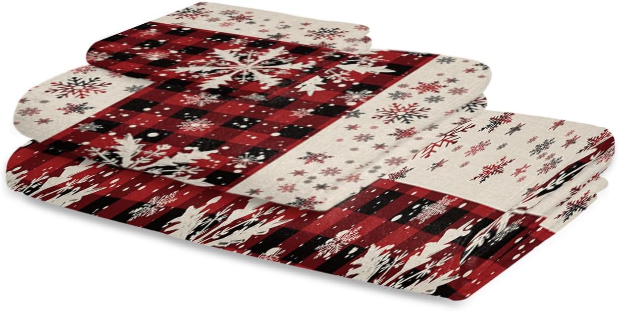 ZOE GARDEN 3-Piece Christmas Snowflake Towel Set
