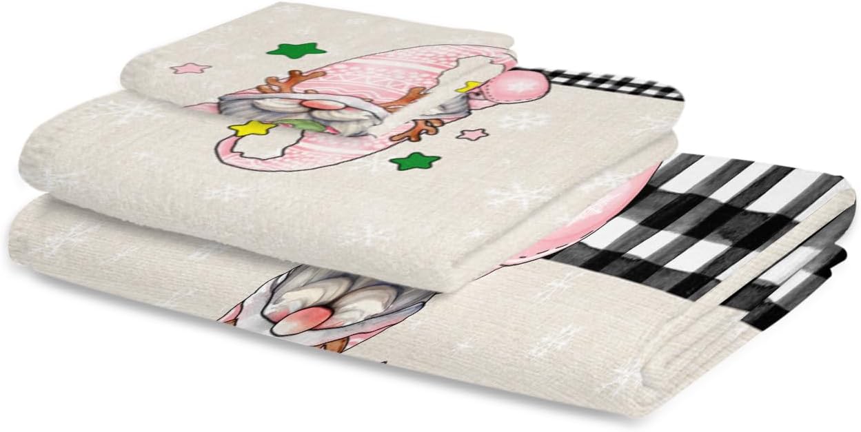 Christmas Bath Towels Set of 3 - Soft and Decorative