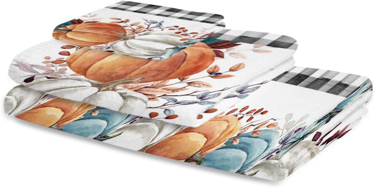 ZOE GARDEN Pumpkin Plaid 3-Piece Towel Set