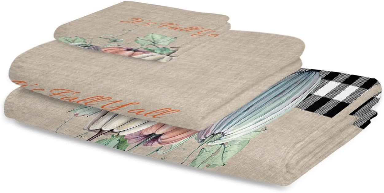 ZOE GARDEN Autumn Fall Thanksgiving Harvest Towel Set 3-Piece