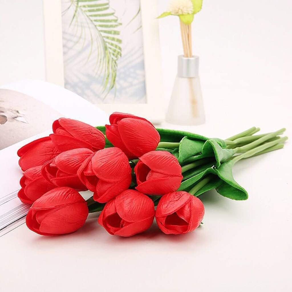 Gerrit Artificial Flowers in Tulip Vase - 10 Heads Decor